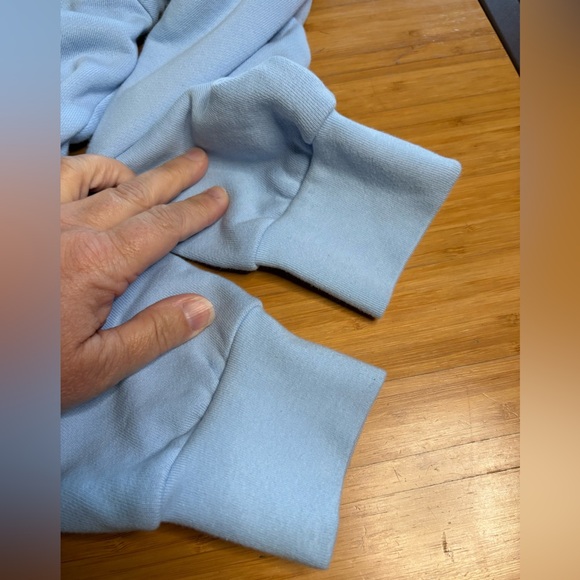 NWT Fiorla- Light Blue Crewneck Sweatshirt with Silk Details. Size S - Picture 6 of 6